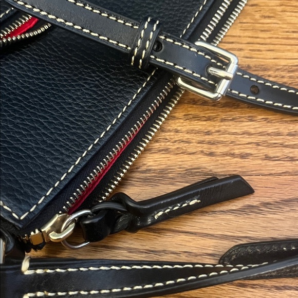 Dooney & Bourke Pebbled Black Leather Crossbody Bag with Gold Logo - Picture 13 of 16